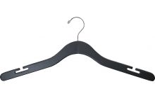 Oversized Black Wood Top Hanger W/ Countersunk Hook & Notches (20" X 7/16")