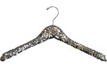 Silver Sequin Wood Top Hanger (17" X 1/2")