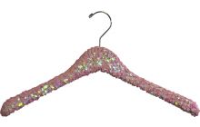 Pink Sequin Wood Top Hanger (17" X 1/2")