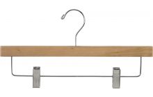 Natural Wood Bottom Hanger W/ Clips (14" X 5/8")