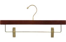 Walnut Wood Bottom Hanger W/ Clips (14" X 5/8")