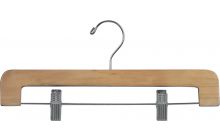 Natural Wood Bottom Hanger W/ Clips (14" X 1/2")