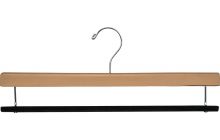 Natural Wood Bottom Hanger W/ Flocked Bar (16" X 3/8")