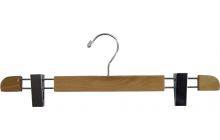 Natural Wood Bottom Hanger W/ Clips (16" X 5/8")