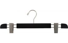 Matte Black Wood Bottom Hanger W/ Clips (16" X 5/8")