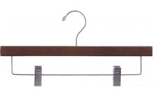 Rubber Coated Walnut Wood Bottom Hanger W/ Clips (14" X 3/8")