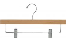 Rubber Coated Natural Wood Bottom Hanger W/ Clips (14" X 3/8")