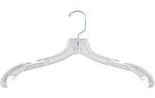 Clear Plastic Top Hanger W/ Notches & Rubber Strips (17" X 3/8")