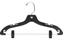 Black Plastic Combo Hanger W/ Clips & Notches (17" X 7/16")