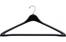Black Plastic Suit Hanger W/ Suit Bar (17" X 1/2")