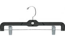 Black Flocked Plastic Combo Hanger W/ Clips & Notches (17 X 1/4)