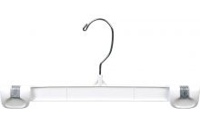 White Plastic Bottom Hanger W/Clips (10" X 1/4")