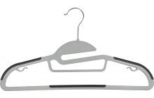 Petite Matte Gray Plastic Top Hanger W/ Notches (16" X 3/16")