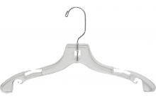 Junior Clear Plastic Top Hanger W/ Notches (14" X 7/16")