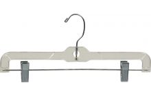 Kids Clear Plastic Bottom Hanger W/ Clips (12" X 7/16")