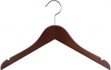 Junior Walnut Wood Top Hanger W/ Notches (14" X 7/16")
