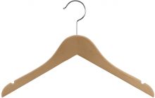 Junior Natural Wood Top Hanger W/ Notches (14" X 7/16")