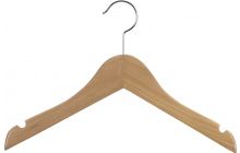 Kids Natural Wood Top Hanger W/ Notches (11" X 7/16")