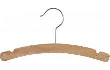 Kids Natural Wood Top Hanger W/ Notches (12" X 3/8")