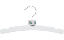 Kids White Wood Top Hanger W/ Notches (11" X 3/8")