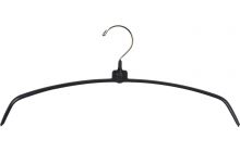 Petite Rubber Coated Black Metal Top Hanger (16" X 3/8")