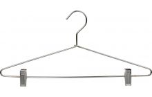 Chrome Metal Combo Hanger W/ Clips (17" X 3/16")