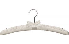 Satin Padded Silk Hangers - Ivory White - 25 Pack - Amenities Depot