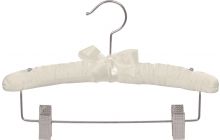 Kids Ivory Padded Combo Hanger W/ Clips (12" X 1")