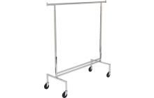 Chrome Metal Adjustable Single Bar Garment Rack (48"H-72"H X 60"L)