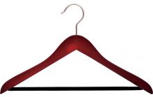 Cherry Wood Suit Hanger W/ Flocked Bar (17" X 5/8")