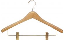 Natural Alder Combo Hanger W/ Clips (17" X 1")