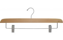 Matte Natural Wood Bottom Hanger W/ Clips (14" X 3/8")