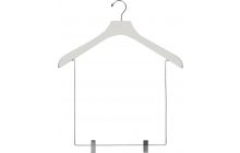 Oversized White Wood Display Hanger W/ 12" Clips (18" X 2")