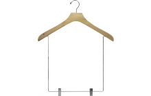 Oversized Natural Wood Display Hanger W/ 12" Clips (18" X 2")