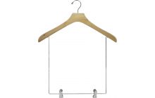 Oversized Natural Wood Display Hanger W/ 12" Deluxe Clips (18" X 2")