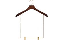 Oversized Walnut Wood Display Hanger W/ 12" Clips (18" X 2")