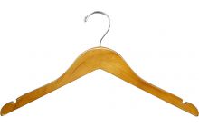 Honey Alder Top Hanger W/ Notches & Rubber Strips (17" X 1/2")