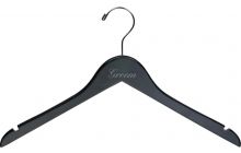 Black Wood Top Hanger W/ Notches (17" X 7/16")