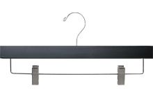 Matte Black Wood Bottom Hanger W/ Clips (14" X 3/8")