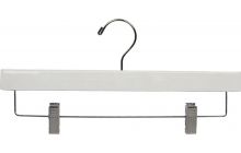 White Wood Bottom Hanger W/ Clips (14" X 3/8")