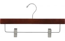 Walnut Wood Bottom Hanger W/ Clips (14" X 3/8")