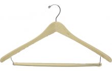 Oversized Unfinished Wood Suit Hanger W/ Locking Bar (18" X 1/2")