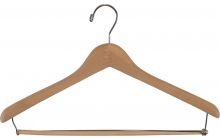 Unfinished Wood Suit Hanger W/ Locking Bar (17" X 1")
