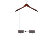 Walnut Wood Display Hanger W/ 99" Adjustable Waist (17" X 1")