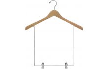 Natural Wood Display Hanger W/ 12" Deluxe Clips (17" X 1")