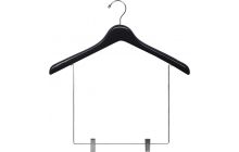 Matte Black Wood Display Hanger W/ 10" Clips (17" X 1")