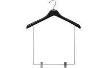 Matte Black Wood Display Hanger W/ 12" Clips (17" X 1")