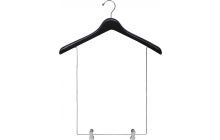 Matte Black Wood Display Hanger W/ 15" Deluxe Clips (17" X 1")