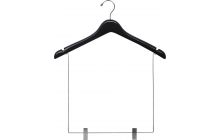 Matte Black Wood Display Hanger W/ 12" Clips & Notches (17" X 1")