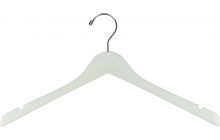 Petite White Wood Top Hanger W/ Notches (15" X 1")